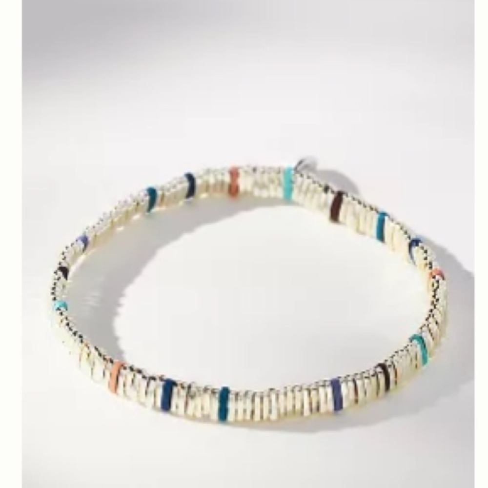 Anthropologie Colorful Beaded Chicklet Bracelet NWT